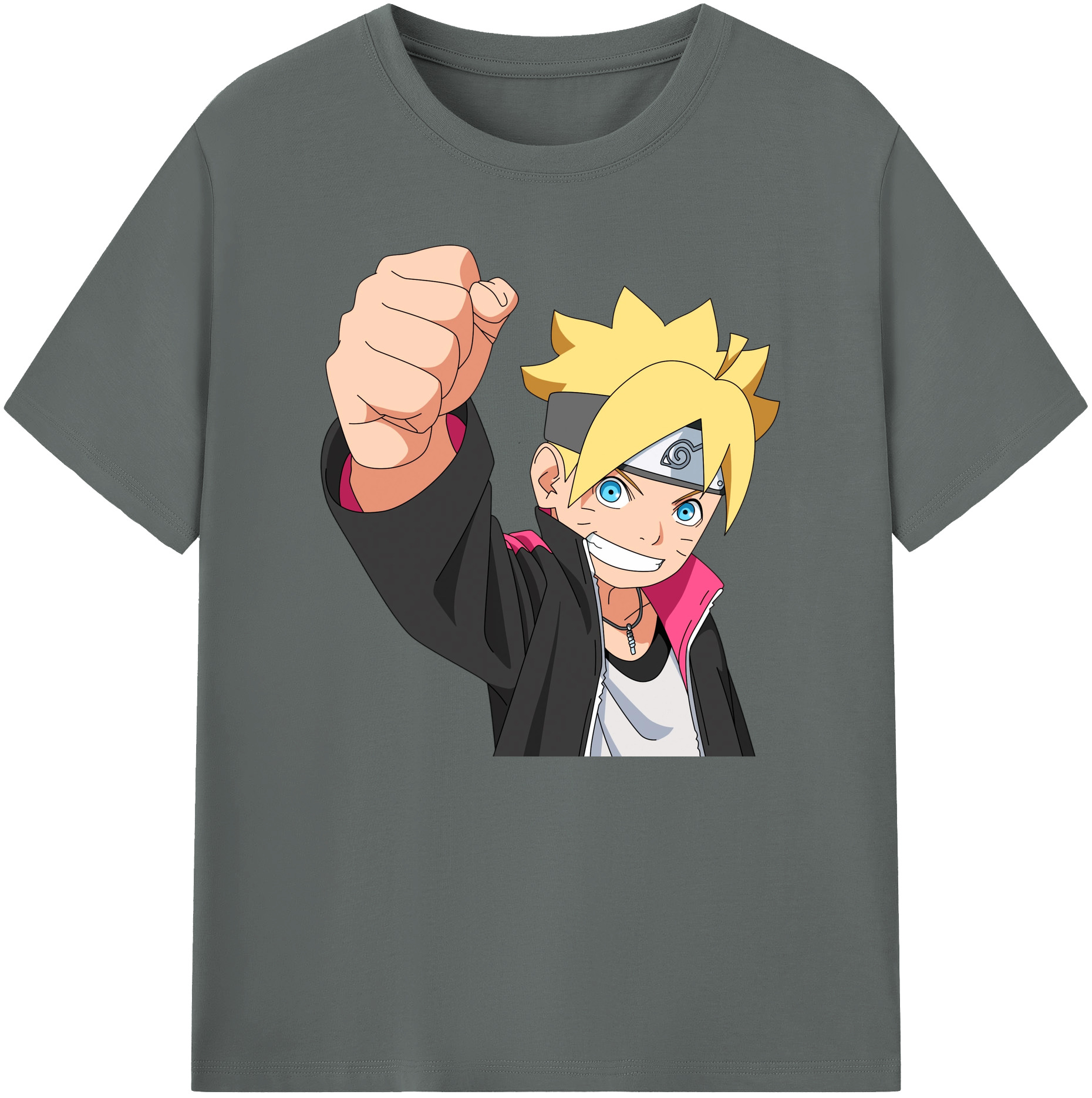 （画像用） NARUTO -ナルト- うずまき ボルト Uzumaki Boruto 綿100％ メンズ半袖Tシャツ｜肌触りやわらか＆通気性